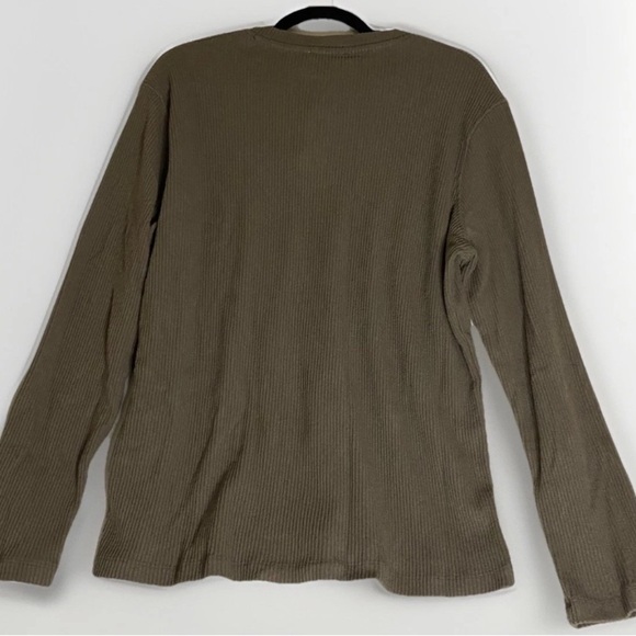 Zara Man Grey Henley Long Sleeve T-Shirt Cabincore Fishermancore Casual Comfort - Picture 2 of 6